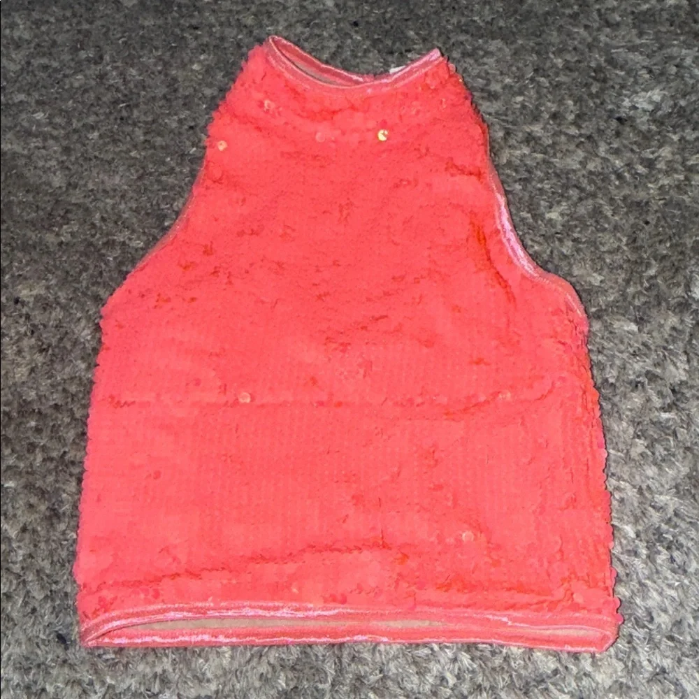 Sequin Dance Outfit in Bright Pink/orange